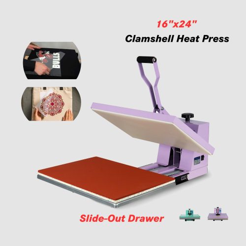 16″x24″ Clamshell Heat Press with Slide Out Drawer